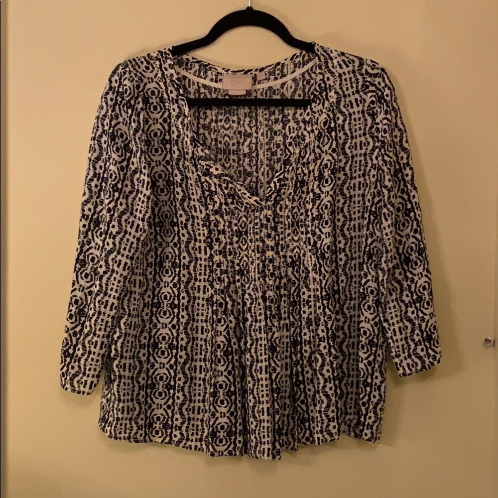 Anthropologie Black and White Blouse